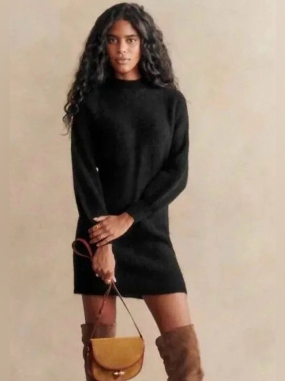 Sezane Enola Knit Mini Dress with belt